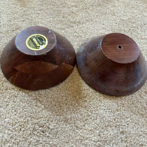 2 Original Walnut Store 6” Wooden Bowls - Picture 6 of 8